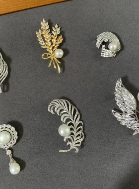 [一物一图]天然珍珠胸针女优雅天鹅麦穗别针高级感轻奢