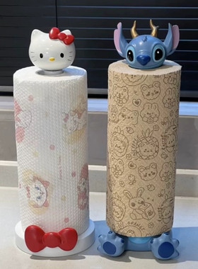 HelloKitty纸巾架立式厨房卷纸架免打孔可爱卡通史迪仔装饰品摆件