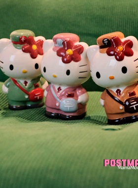 复古日单稀少中古Kitty邮递员猫猫存钱罐摆件装饰公仔女朋友礼物