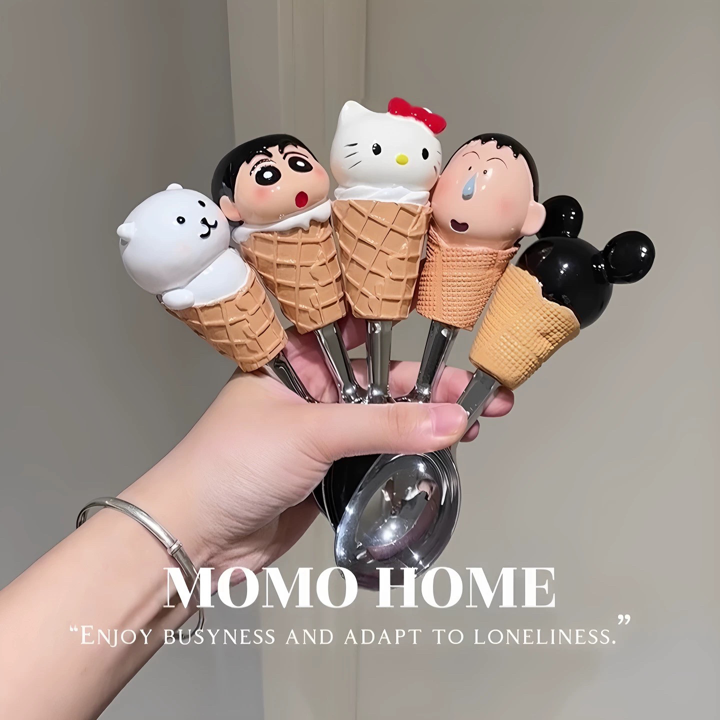 hellokitty自嗨熊史迪仔冰激凌勺子挖球器可爱饭勺夏日西瓜勺甜品
