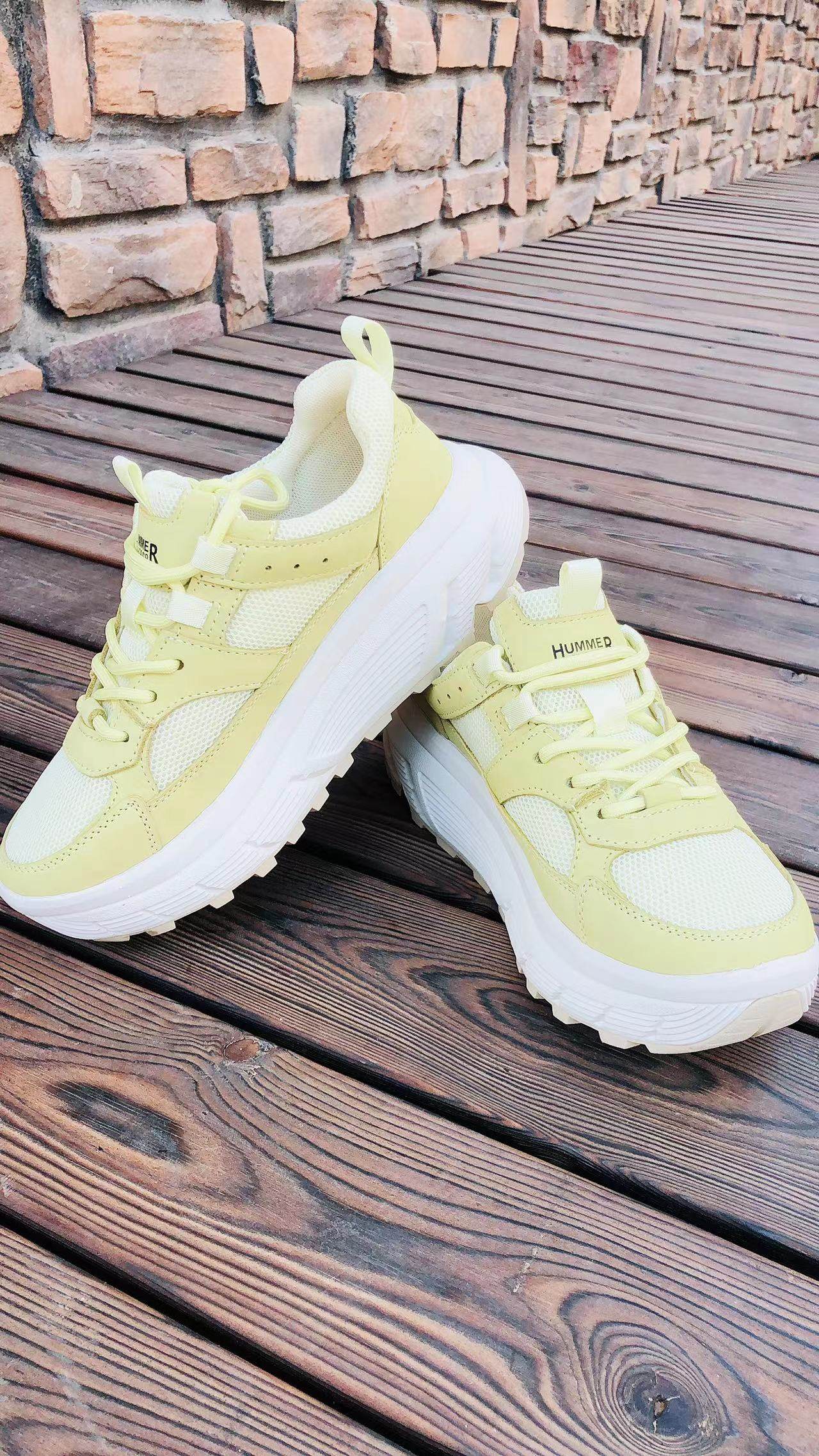 hummer outdoor女士运动休闲鞋青年系带纯色