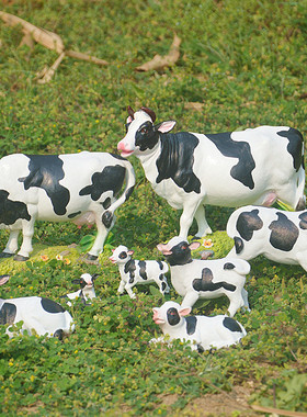 diy阳台植物微景观奶牛装饰品