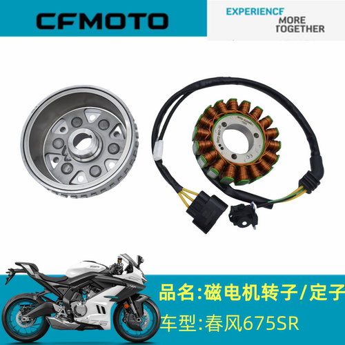 适用春风摩托配件CF650-10磁电机定/转子675SR磁电机发电线圈磁缸