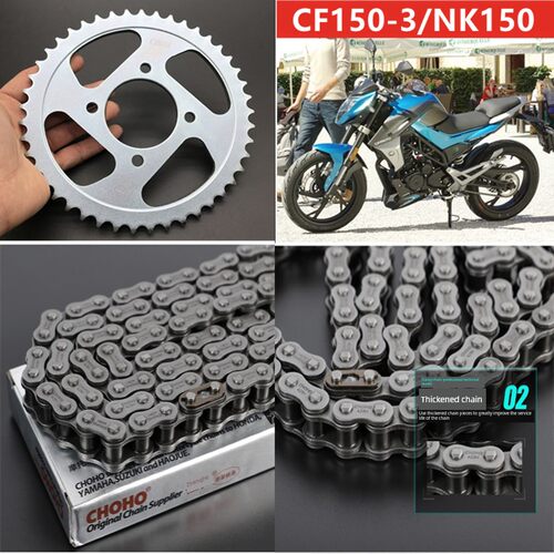 适用春风CF150 NK150-3摩托车大小牙盘加厚链条套链轮三件套
