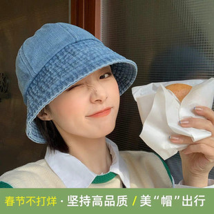 潮流盆帽时尚女遮阳牛仔渔夫帽日系网红休闲ins春夏乞丐帽子韩版