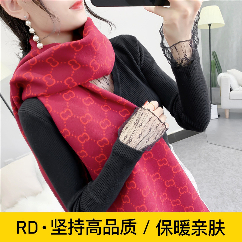 本命年红色围巾女2023新款