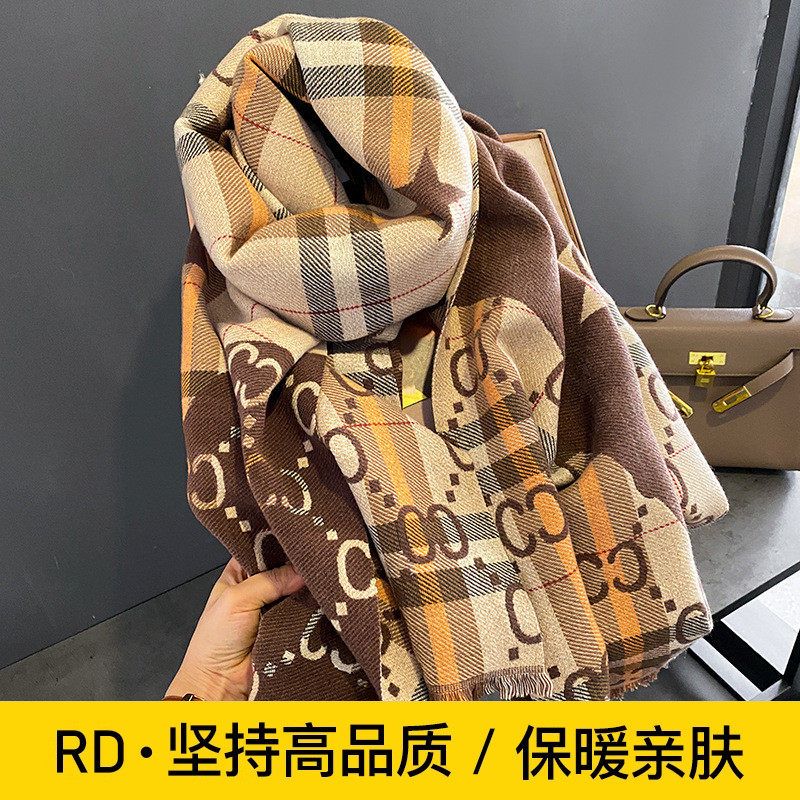 网红爆款双C围巾女秋冬新款