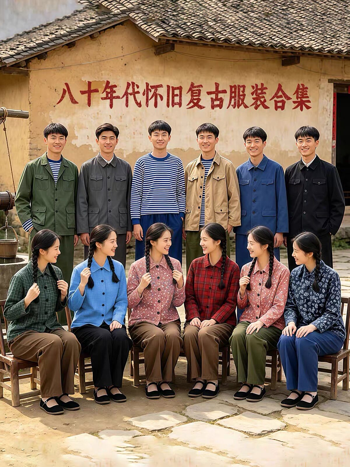 80年代怀旧服装农村衣服70复古男装60七八十年代知青工人演出服男