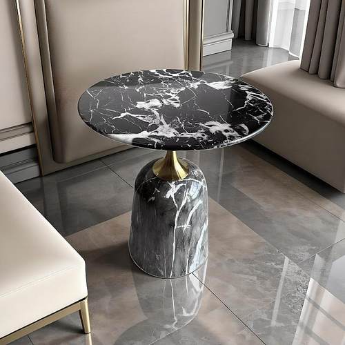 轻奢天然大理石沙发边几阳台茶几