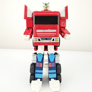 老D变形金刚消防车仿G1擎天柱变形模式机器人中古老玩具怀旧收藏A