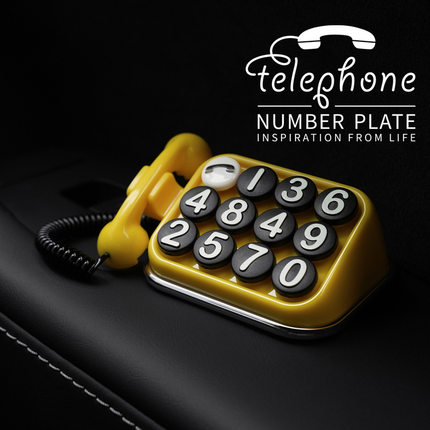 bbdd打字机临时停车号码牌车载挪车电话车内复古个性数字创意移车