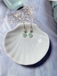 梦华录刘亦菲同款耳饰琉璃小花耳环手作14K包金