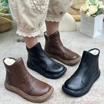 厚底雪地靴女冬季2025新款加绒保暖大棉鞋真皮加厚纯羊毛加绒短靴