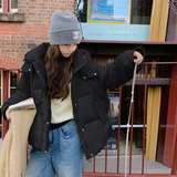 白色小个子羽绒服女2024冬季新款奶呼呼百搭加厚短款白鸭绒面包服，女装羽绒服，韩秀