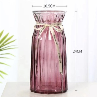 直播花瓶玻璃透明水养客厅摆件鲜花插花瓶北欧ins 简约富贵竹干花