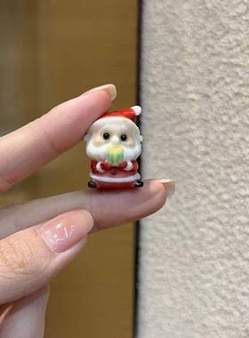 象牙果根付圣诞老人配件手工diy文玩时尚配饰佛珠串珠手链项链