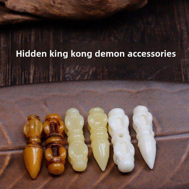 藏式驼骨雕刻金刚降魔杵卡子配饰吊坠DIY108佛珠星月菩提文玩配件