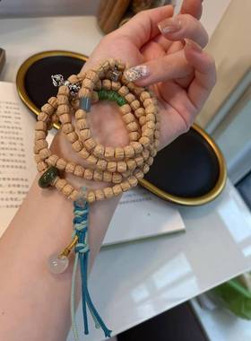 正宗百香籽多圈搭配天然碧玉白水晶白玛瑙莲蓬手串佛珠文玩手链