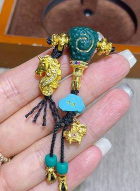 雪巴琉璃三通套装配件手工DIY串珠文玩配饰手串佛珠念珠随机发一