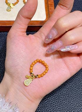 原创新款橄榄核葫芦戒指文玩时尚指环佛珠饰品情侣礼物C092