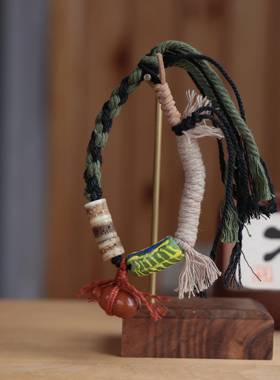 原创轻藏风手工编织手绳尼泊尔老琉璃手链配坨骨桶珠橄榄核葫芦