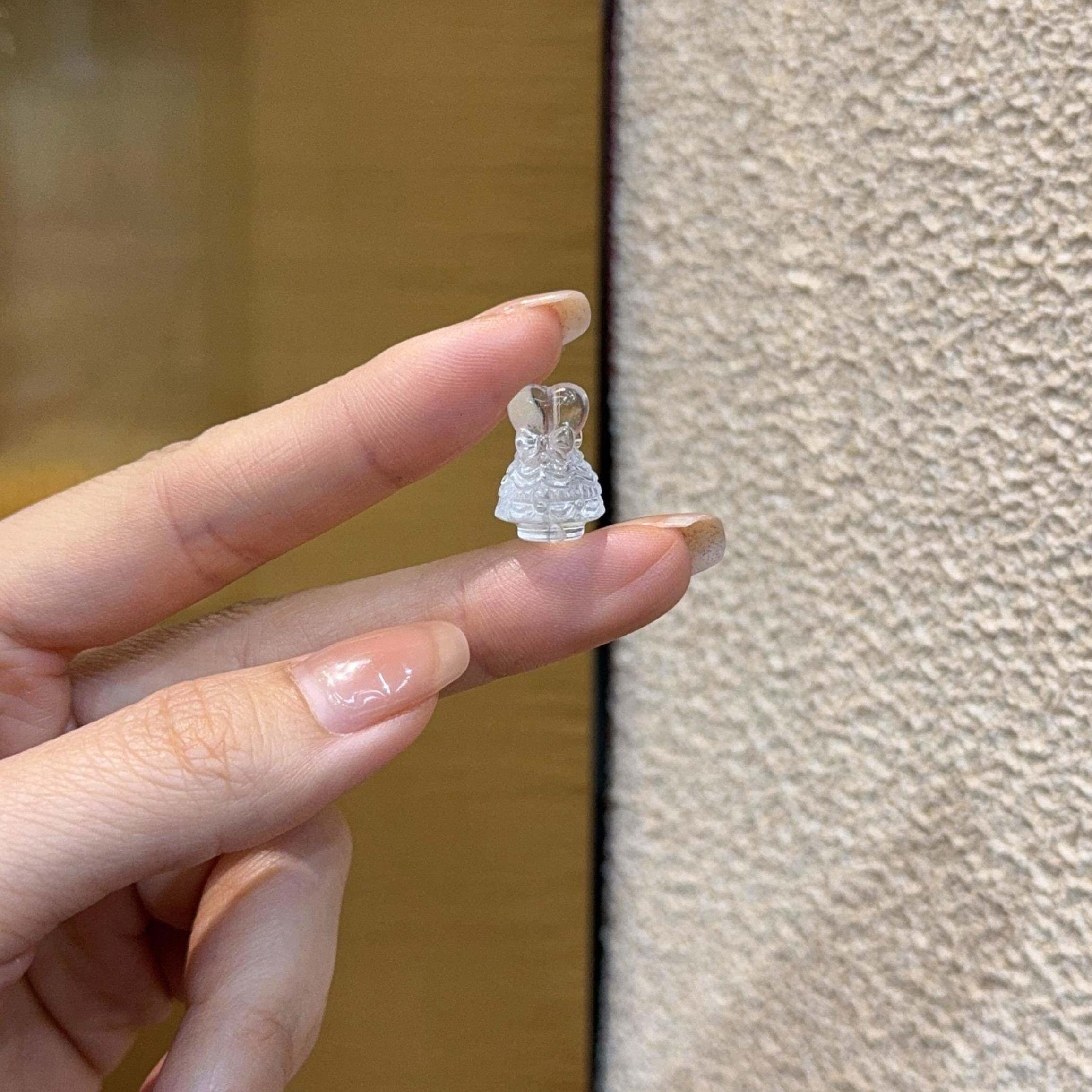 天然白水晶圣诞树配件手工diy文玩时尚水晶配饰简约百搭S4279