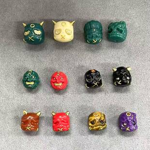 高端文玩手串佛珠diy配饰雪巴琉璃阿呆尸陀林手工镶嵌恶僧酋长