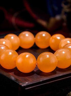 天然牦牛角手串保真老料金丝牛角手链男款佛珠文玩收藏20mm念珠