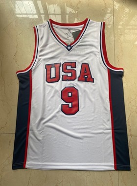 2000卡特9号死亡之扣蓝色 白色刺绣球衣篮球服