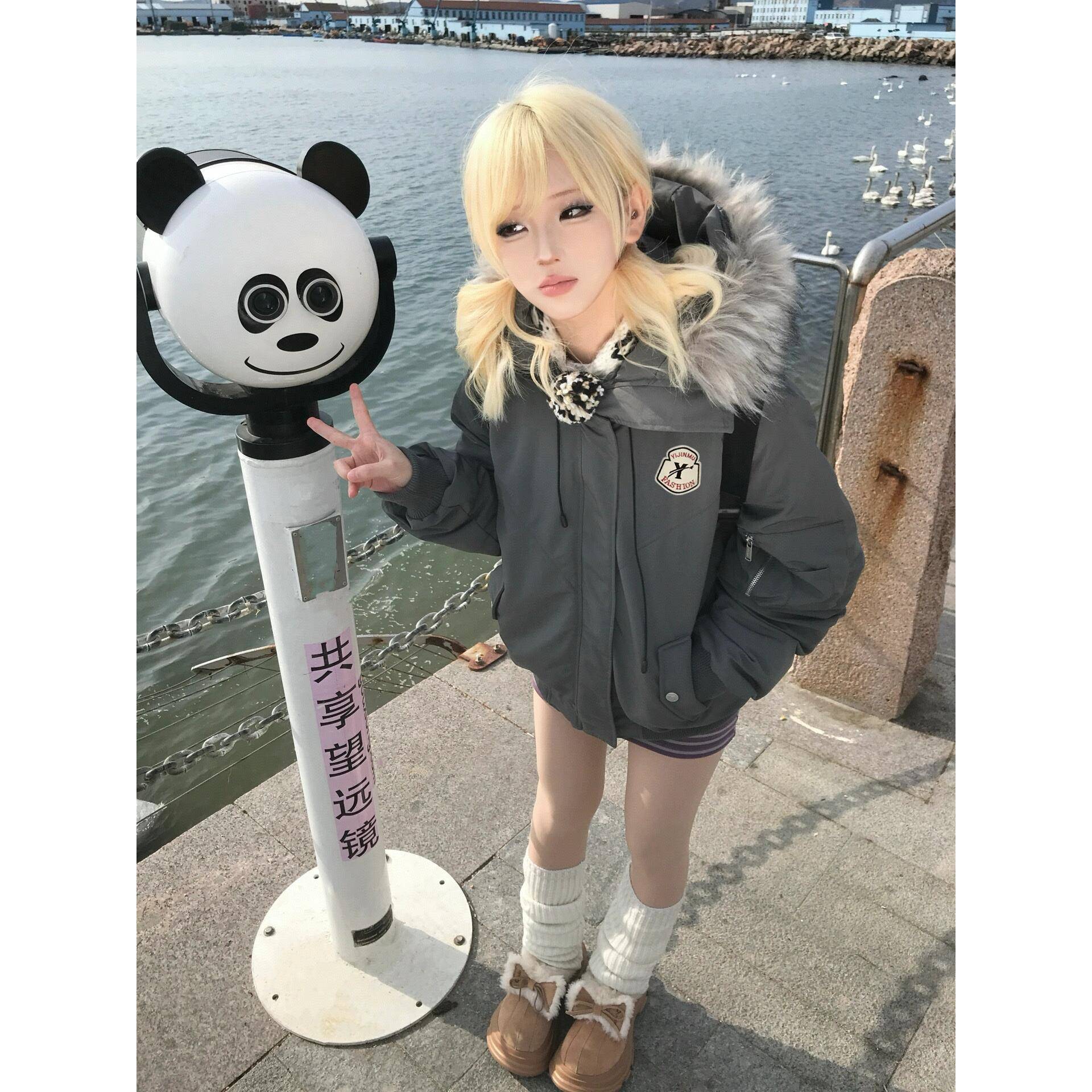 大毛领美式覆古派克服2025年冬季新款羽绒棉服女棉衣棉袄加厚外套