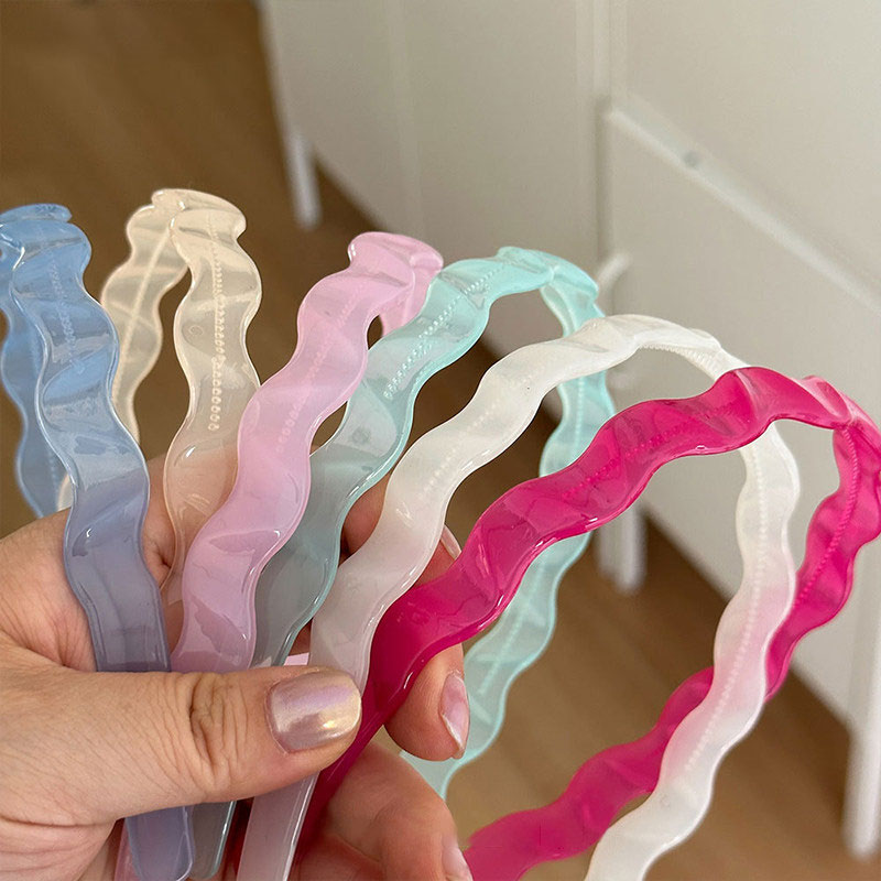 糖果色亚克力波浪发箍女