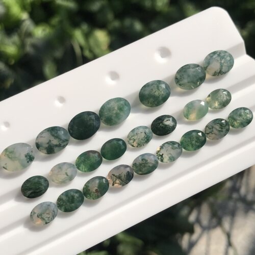 裸石水草玛瑙耳钉男女