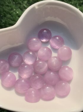 天然紫锂辉椭圆形戒面裸石镶嵌编绳绕线戒指吊坠耳钉手链8mm/10mm
