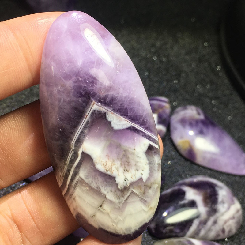 天然梦幻紫水晶水滴椭圆镶嵌绕线编绳吊坠挂饰水晶棉絮体打孔备注