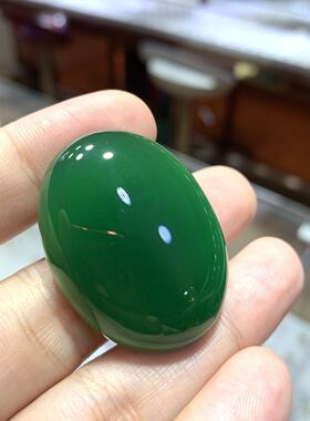 戒面30*40天然绿玉髓裸石吊坠