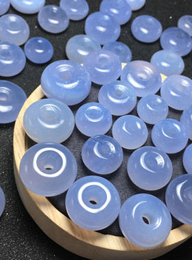 蓝玉髓吊坠裸石绕线编绳项链