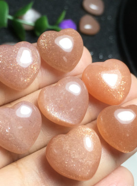 天然闪闪双面爱心吊坠锁骨链裸石