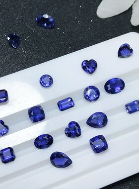 天然刻面堇青石戒面裸石