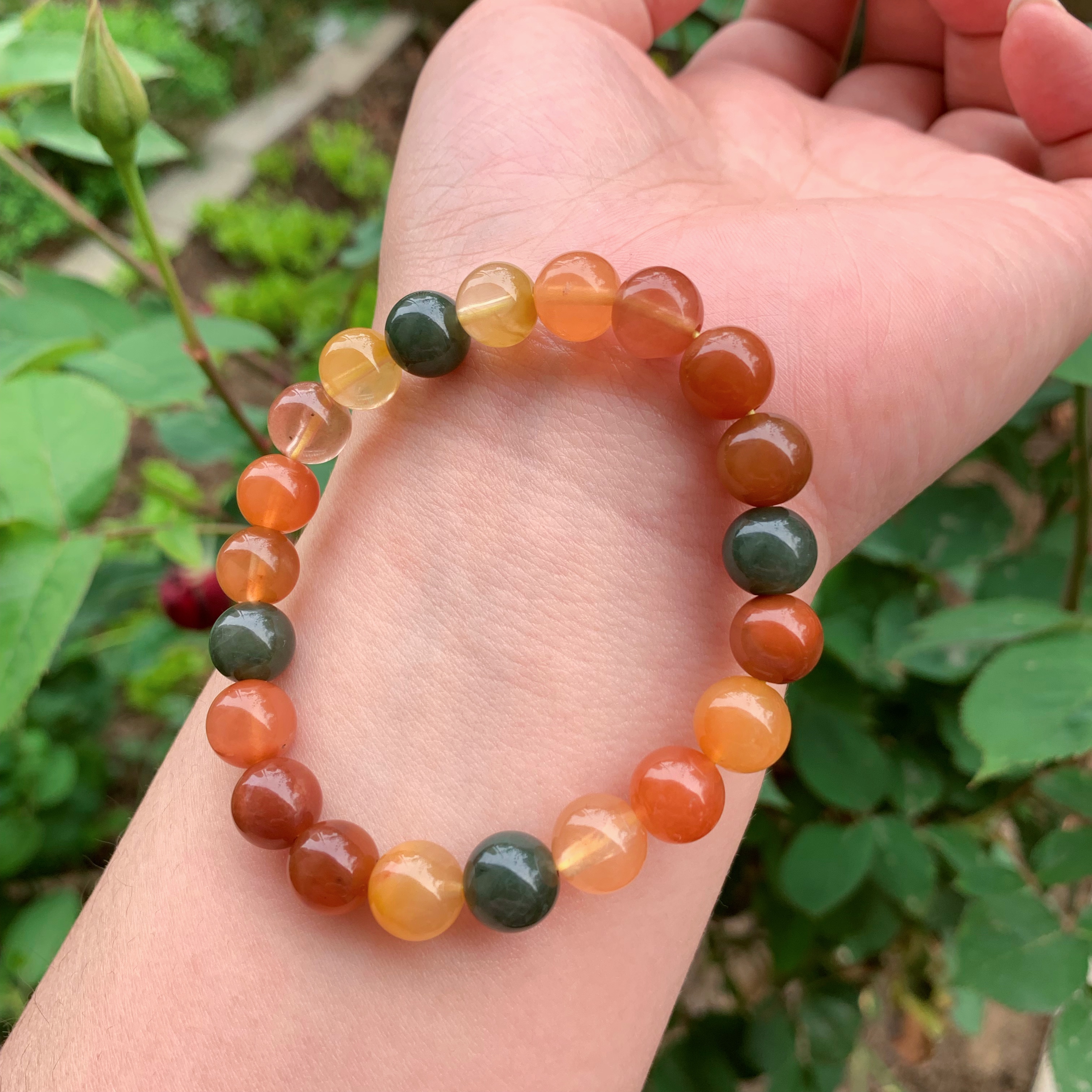 清货天然福禄寿发红圆珠手串一物