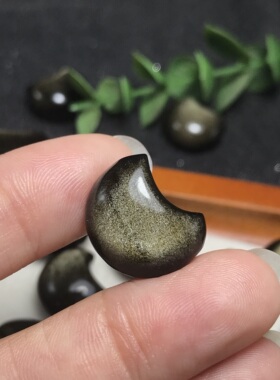 通孔月亮!天然金曜石小月亮猫眼