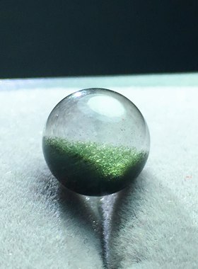 天然绿幽灵圆珠裸石红吊坠