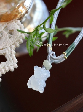 学生白玛瑙项链礼物天然和田玉