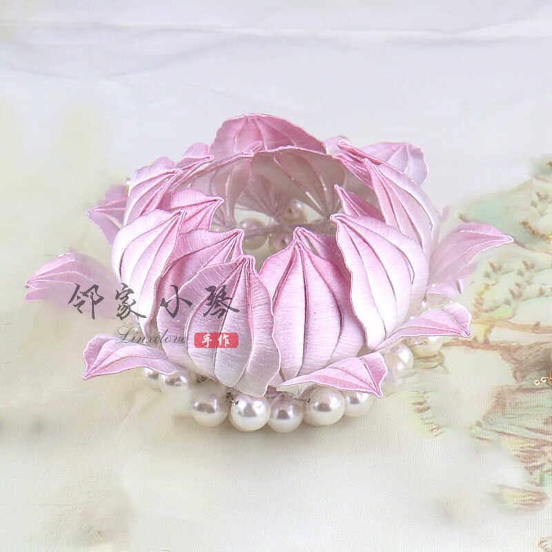 有视频教程手工莲花发饰制作配件