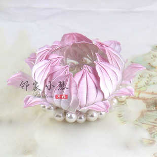 手工diy莲花发冠缠花材料包古风冠发饰制作配件头饰品有视频教程