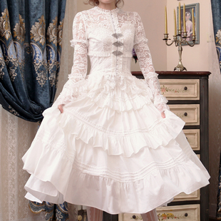 Garden 独立设计宫廷华丽白哥特蕾丝外套半裙套装 Lace lolita