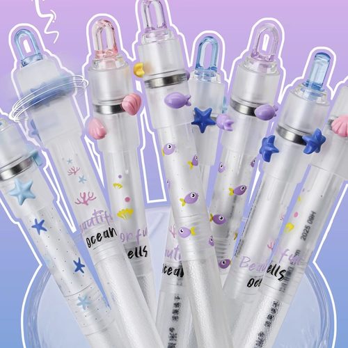 东米669减压减负转转笔按动中性笔速干CS双珠刷题黑笔学生考试笔