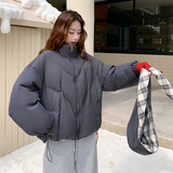 两面穿复古格子羽绒服女2025年冬季新款小个子保暖加厚白鸭绒外套，女装羽绒服，2B110