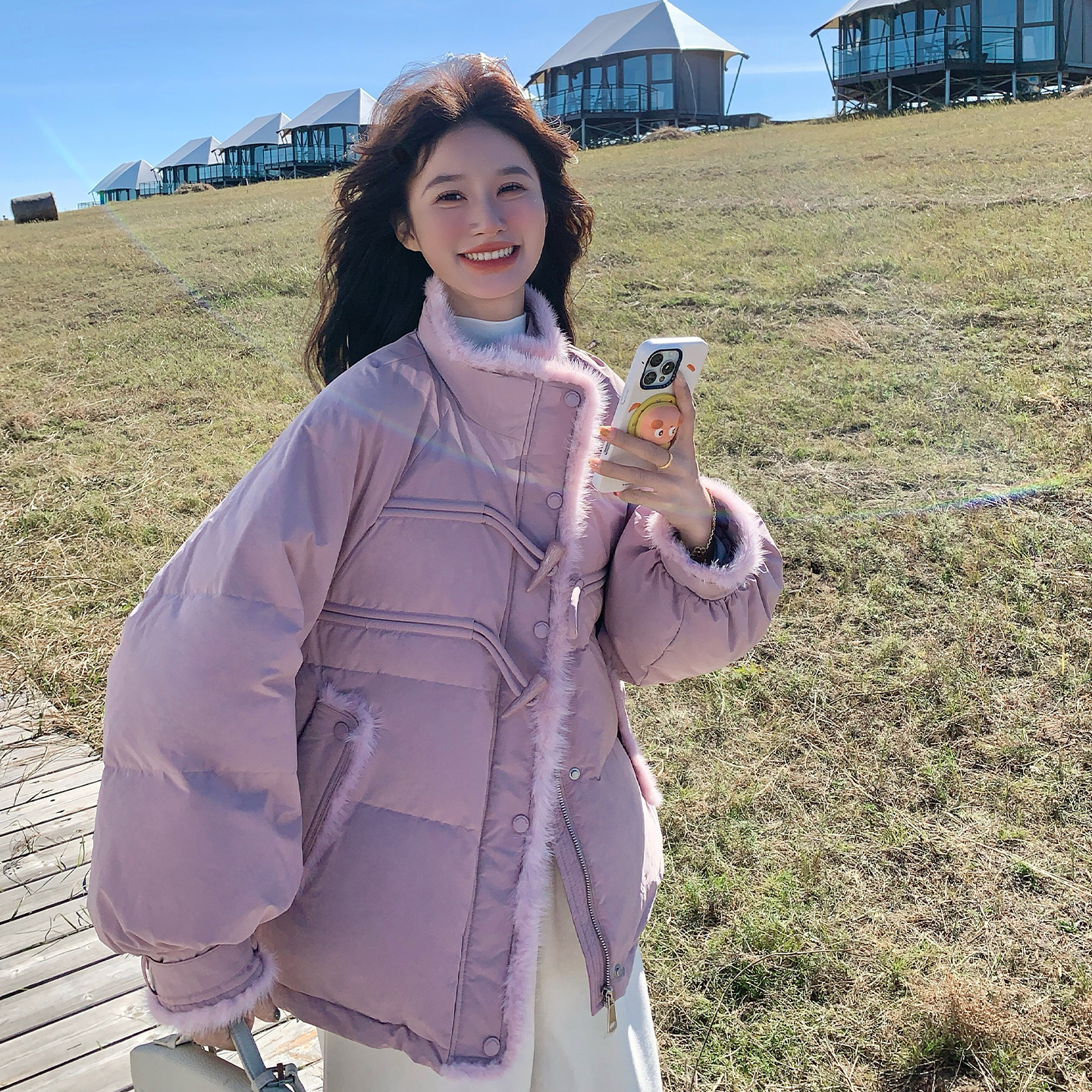 首发 30号出 面料已下 2B110-3727-P285-K428 粉色轻中式50绒羽绒