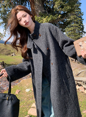 新款首发 2B110-3767-P300-K458 灰色基础款双面呢大衣