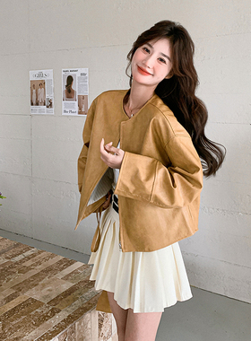 现货 290A-3598-P155-K228黄色皮衣送包包